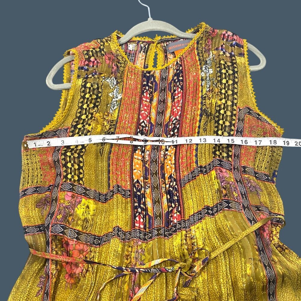 Bhanuni By Jyoti Anthropologie Citron Sleeveless Maxi Dress S slip dress lined t - Picture 11 of 15